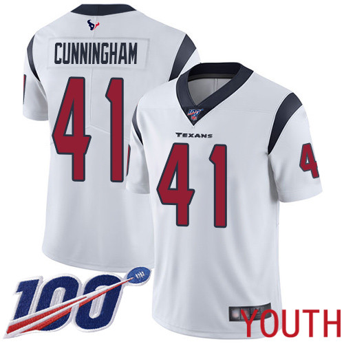 Houston Texans Limited White Youth Zach Cunningham Road Jersey NFL Football #41 100th Season Vapor Untouchable->youth nfl jersey->Youth Jersey